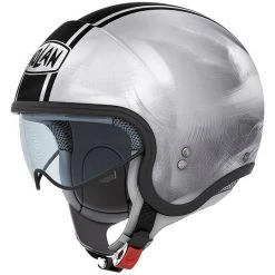 Casco Moto Mini-Jet Nolan N21 Caribe 024 Verkratzte Chrom Silber