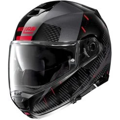 Modularer Motorradhelm P / J-Zulassung Nolan N100.5 LIGHTSPEED N-Com 054 Schwarz Metall Rot