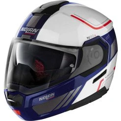 Modularer Motorradhelm P / J-Zulassung Nolan N90.3 VOYAGER N-Com 020 Weißmetall Blau