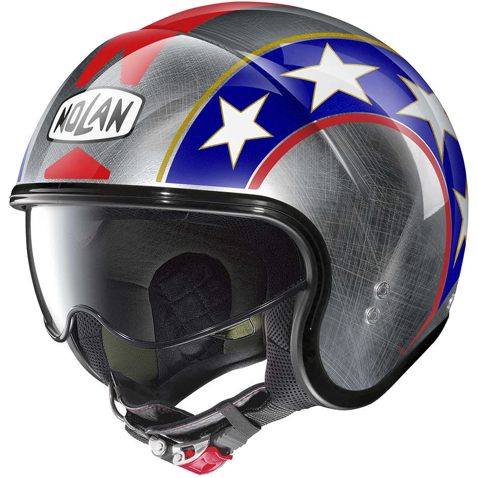 Motorradhelm Jet Nolan N21 OLD GLORY 091 Verkratzt Verchromt 1 Motorradhelm Jet Nolan N21 OLD GLORY 091 Verkratzt Verchromt