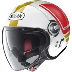 Motorradhelm Jet Nolan N21 VISIER FLYBRIDGE 067 Weiß Metall Grün Rot