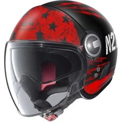 Motorradhelm Nolan N21 Visier JETFIRE 070 Matt Schwarz Rot