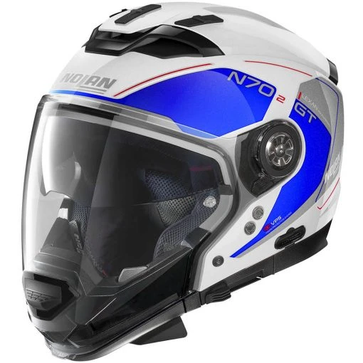 Nolan N70.2 Crossover Motorradhelm GT LAKOTA N-Com 041 Weißmetall Blau -Default Name nolan n70 2 crossover motorradhelm gt lakota n com 041 weissmetall blau 109660